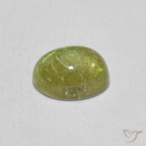 Tourmaline Vert jaunâtre naturelle ovale, 1.20 ct, Transparent