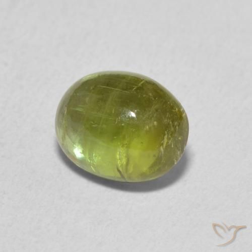 Tourmaline Vert forêt léger naturelle ovale, 1.39 ct, Transparent