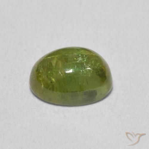 Tourmaline Vert forêt léger naturelle ovale, 1.39 ct, Transparent