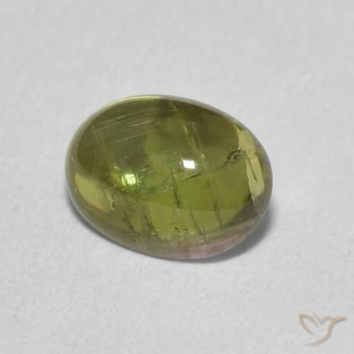 Tourmaline Vert moyen naturelle ovale, 1.29 ct, Transparent
