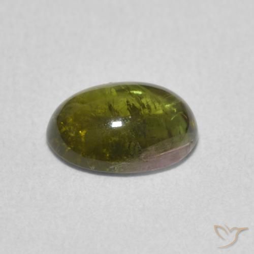 Tourmaline Vert moyen naturelle ovale, 1.29 ct, Transparent