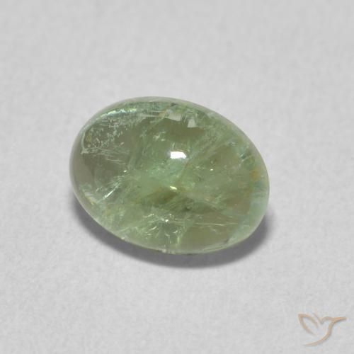 Tourmaline Vert clair naturelle ovale, 1.29 ct, Transparent