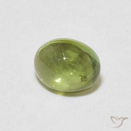 Tourmaline Olive verte naturelle ovale, 0.79 ct, Transparent