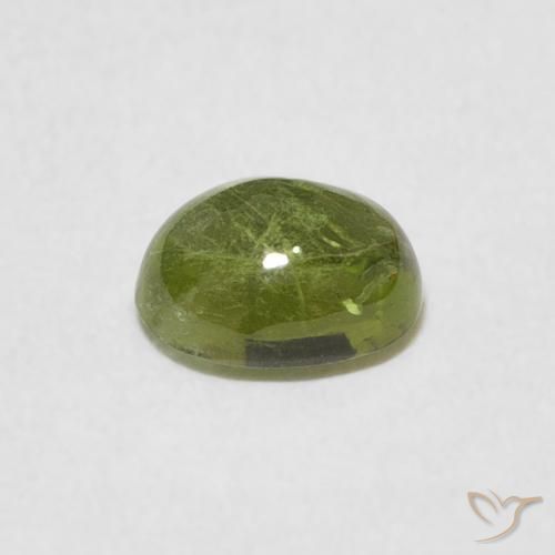 Tourmaline Olive verte naturelle ovale, 0.79 ct, Transparent