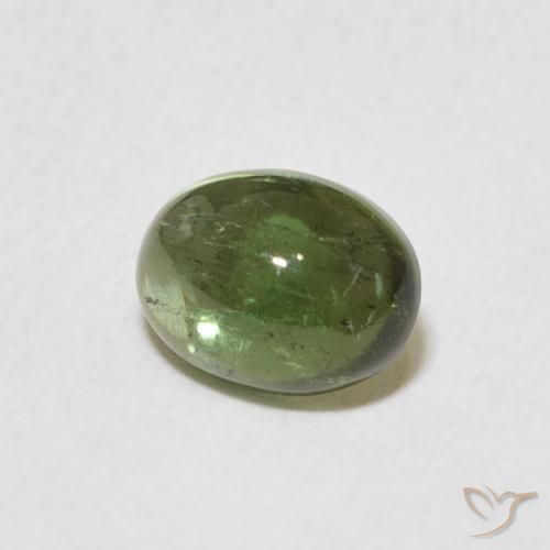 Tourmaline Vert moyen naturelle ovale, 1.27 ct, Transparent