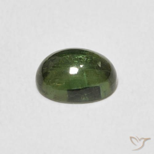Tourmaline Vert moyen naturelle ovale, 1.27 ct, Transparent