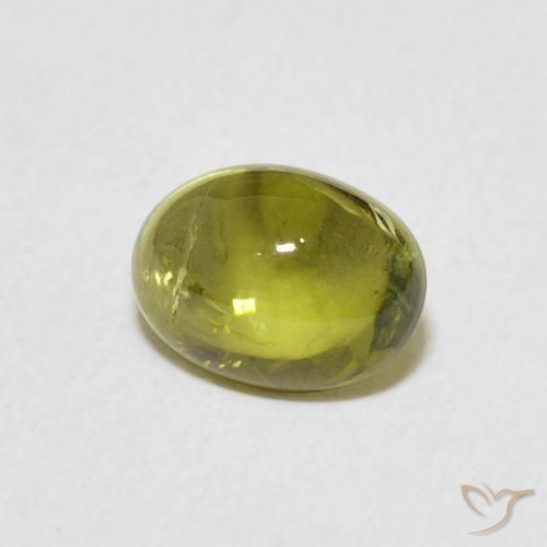 Tourmaline Vert chaud et terreux naturelle ovale, 1.44 ct, Transparent