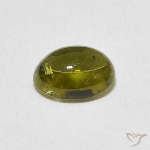 Tourmaline Vert chaud et terreux naturelle ovale, 1.44 ct, Transparent