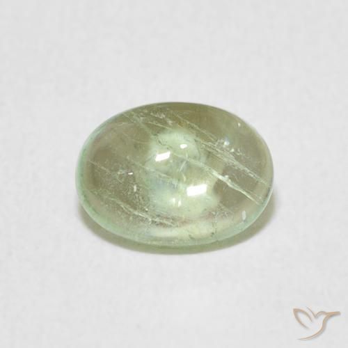 Tourmaline Vert jaunâtre pâle naturelle ovale, 1.06 ct, Transparent