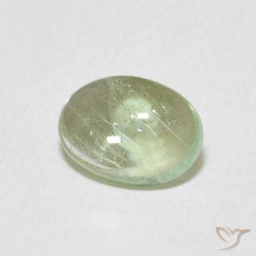 Tourmaline Vert jaunâtre pâle naturelle ovale, 1.06 ct, Transparent