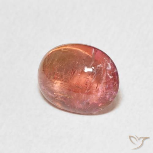 Tourmaline Rose orangé naturelle ovale, 1.90 ct, Transparent