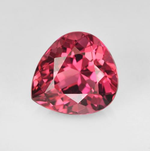 Tourmaline rouge moyen naturelle en forme de poire, 1,80 ct, VVS-VS