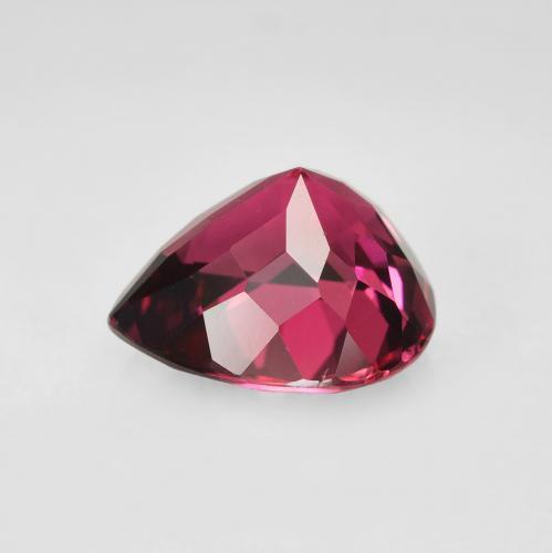 Tourmaline rouge moyen naturelle en forme de poire, 1,80 ct, VVS-VS