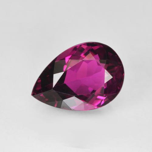 Tourmaline medium dark-purple naturelle en forme de poire, 1,54 ct, VVS
