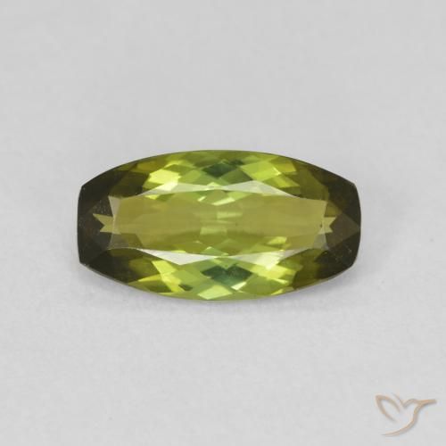 Tourmaline Vert jaunâtre naturelle Coussin, 1.34 ct, VVS-VS