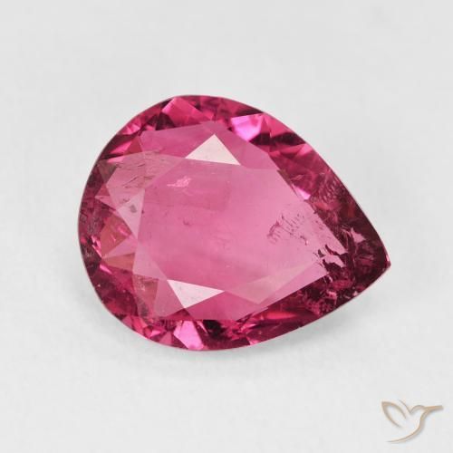 Tourmaline Rose foncé naturelle En forme de poire, 3.02 ct, VS