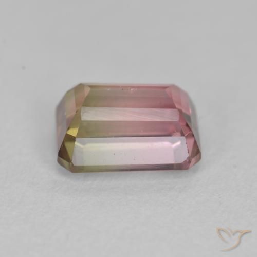 Tourmaline Bicolore naturelle Octogone / coupe Émeraude, 1.51 ct, VS