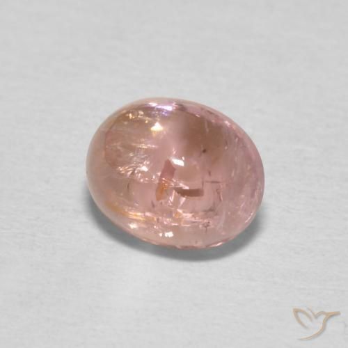 Tourmaline Saumon Rose naturelle ovale, 0.98 ct, Transparent