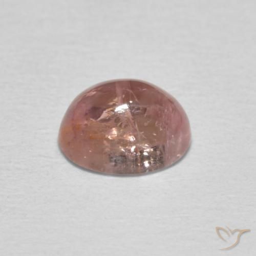 Tourmaline Saumon Rose naturelle ovale, 0.98 ct, Transparent