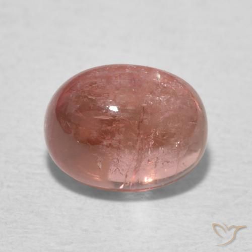 Tourmaline Orange rose naturelle ovale, 1.39 ct, Transparent