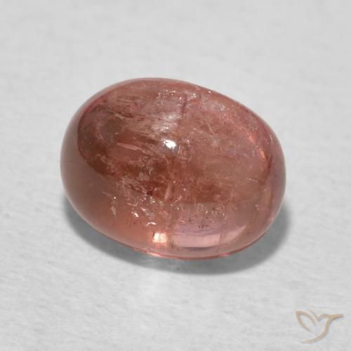Tourmaline Orange rose naturelle ovale, 1.39 ct, Transparent