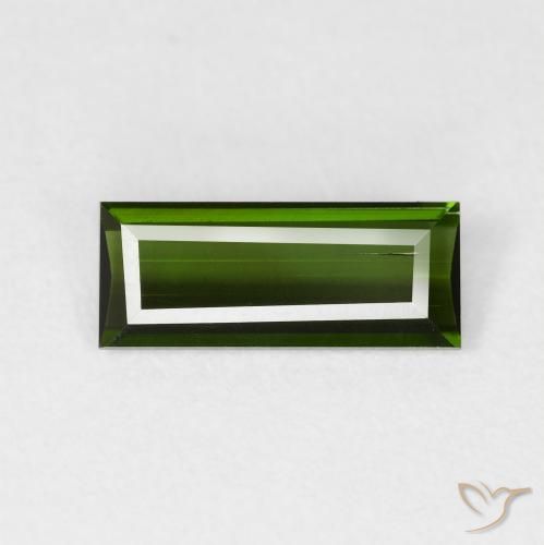 0.95ct Naturel Vert terreux Tourmaline, Baquette, VS