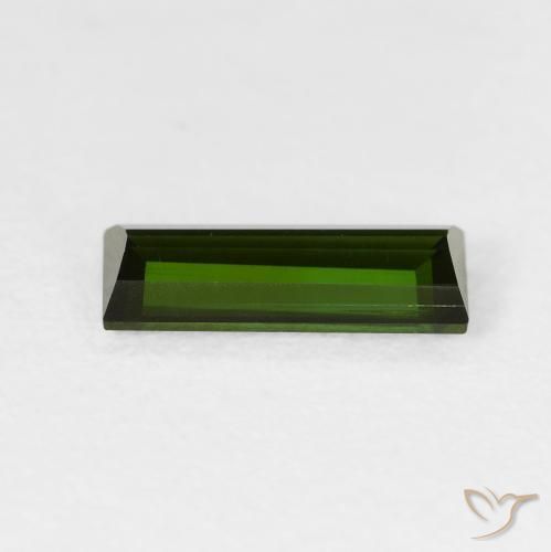 Tourmaline Vert terreux naturelle Baquette, 0.95 ct, VS