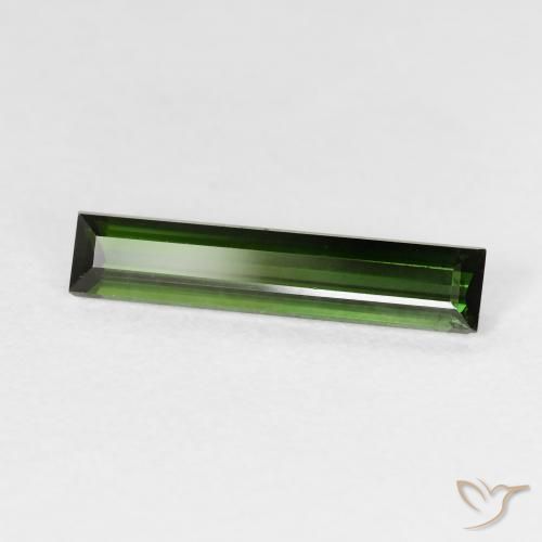 Tourmaline Forêt verte naturelle Baquette, 1.28 ct, VS
