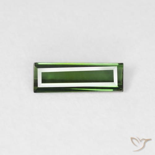 0.45ct Naturel Medium Dark-Green Tourmaline, Baquette, VVS-VS