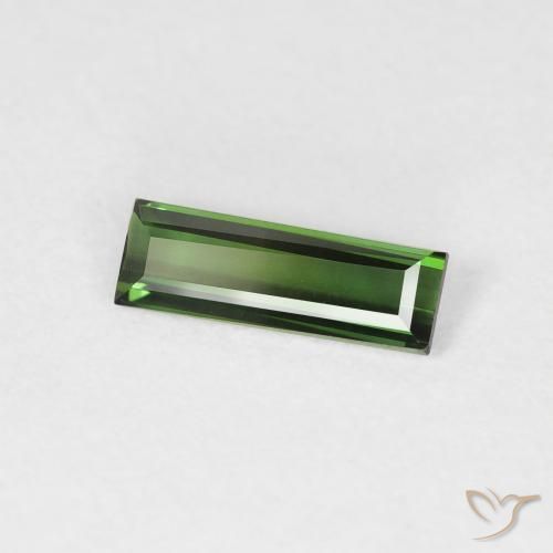 Tourmaline Medium Dark-Green naturelle Baquette, 0.45 ct, VVS-VS