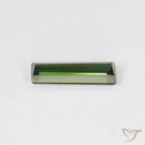 Tourmaline Medium Dark-Green naturelle Baquette, 0.45 ct, VVS-VS