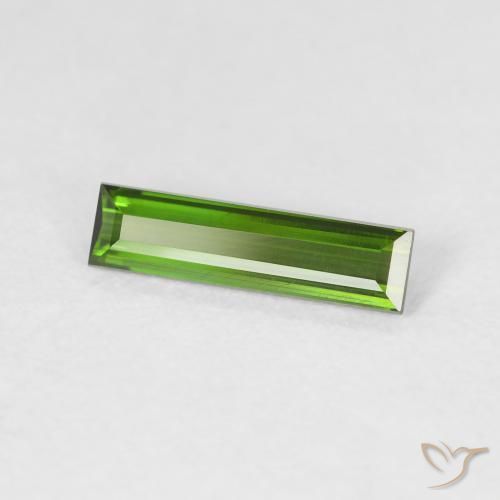 Tourmaline Vert terreux naturelle Baquette, 0.71 ct, VVS-VS