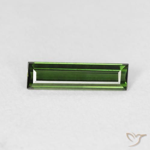 0.57ct Naturel Vert foncé Tourmaline, Baquette, VVS-VS