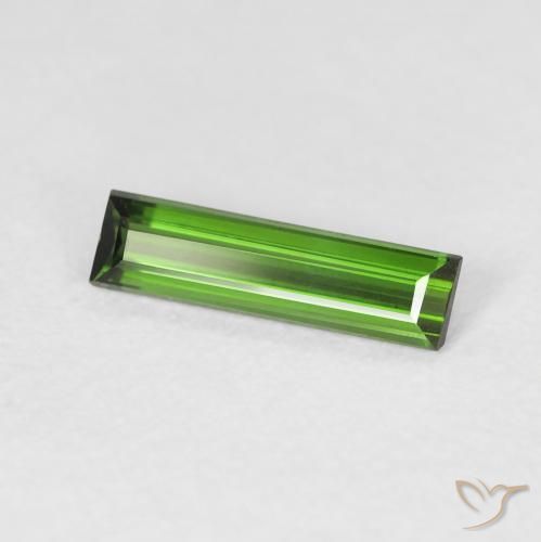 Tourmaline Vert foncé naturelle Baquette, 0.57 ct, VVS-VS