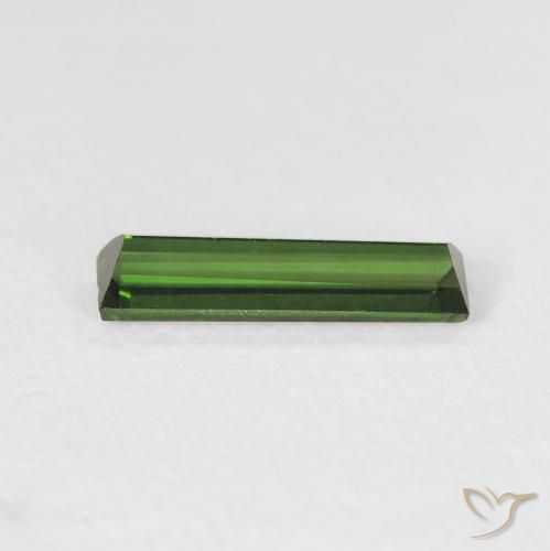 Tourmaline Vert foncé naturelle Baquette, 0.57 ct, VVS-VS
