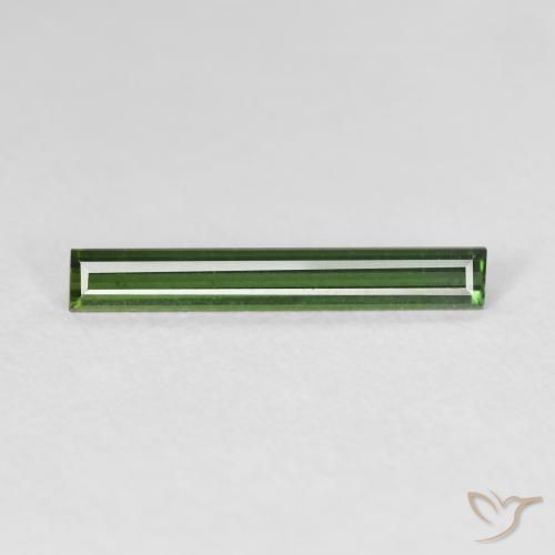 Tourmaline Medium Dark-Green naturelle Baquette, 0.78 ct, VVS-VS