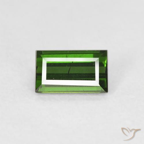 Tourmaline Vert foncé naturelle Baquette, 0.55 ct, VS