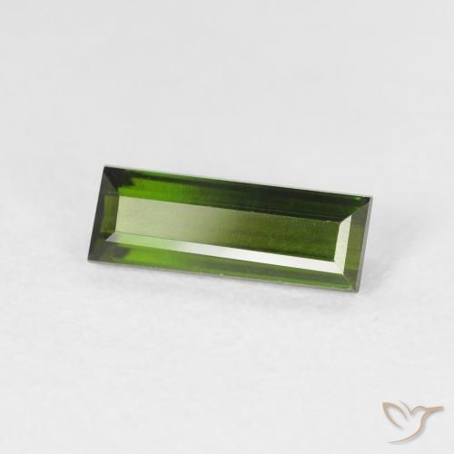 Tourmaline Vert moyen naturelle Baquette, 1.08 ct, VVS-VS