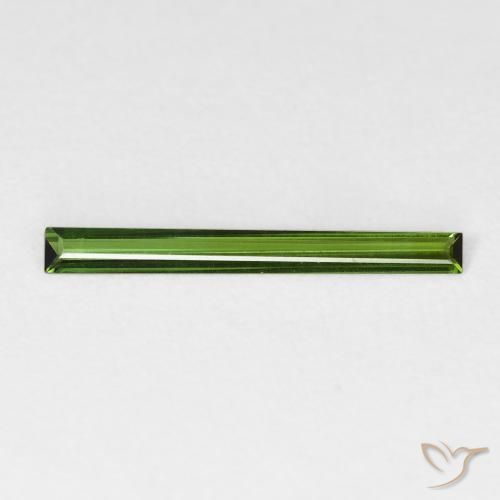 Tourmaline Vert terreux naturelle Baquette, 0.49 ct, VVS-VS