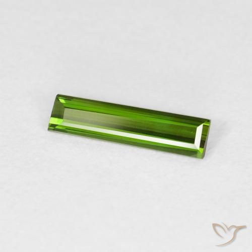 Tourmaline Vert foncé naturelle Baquette, 0.57 ct, VVS