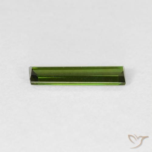Tourmaline Vert foncé naturelle Baquette, 0.57 ct, VVS