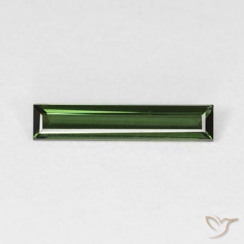 Tourmaline Vert terreux naturelle Baquette, 0.83 ct, VVS-VS