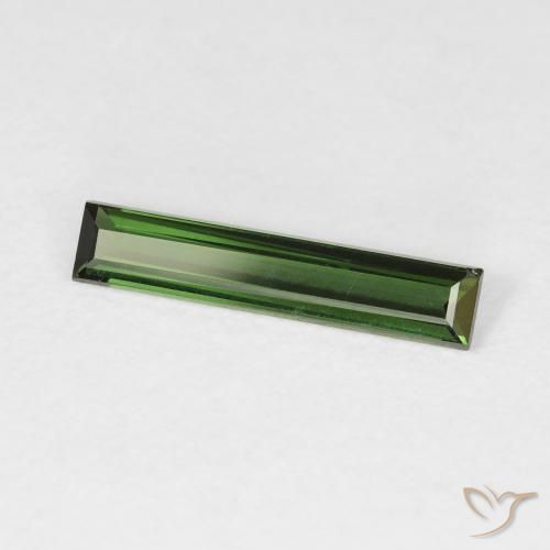 Tourmaline Vert terreux naturelle Baquette, 0.83 ct, VVS-VS