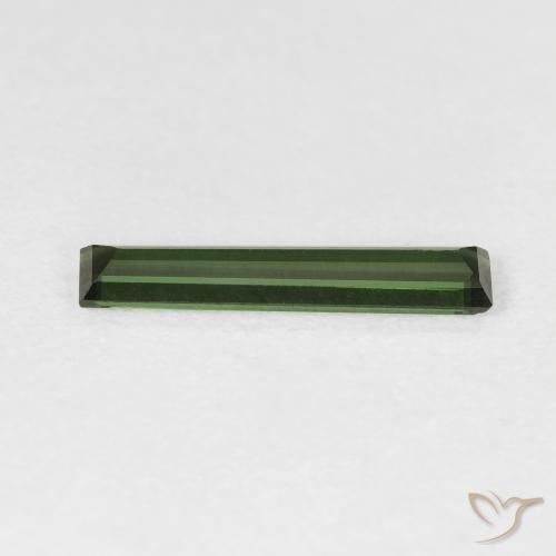Tourmaline Vert terreux naturelle Baquette, 0.83 ct, VVS-VS