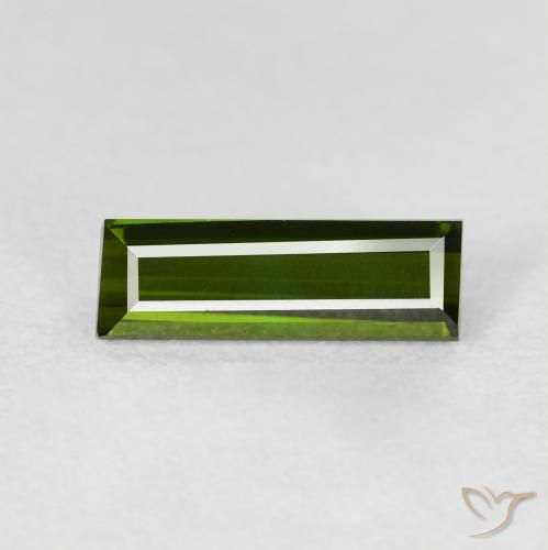 Tourmaline Vert foncé naturelle Baquette, 0.96 ct, VVS-VS