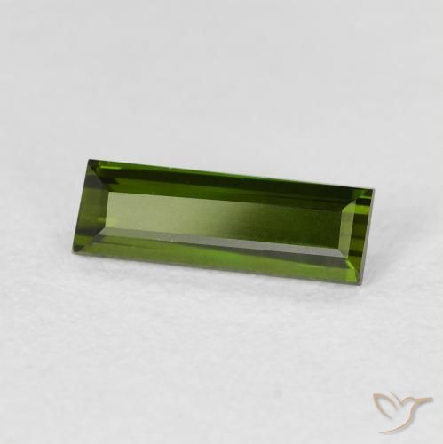 Tourmaline Vert foncé naturelle Baquette, 0.96 ct, VVS-VS