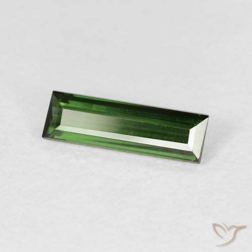 Tourmaline Vert terreux naturelle Baquette, 0.72 ct, VVS-VS