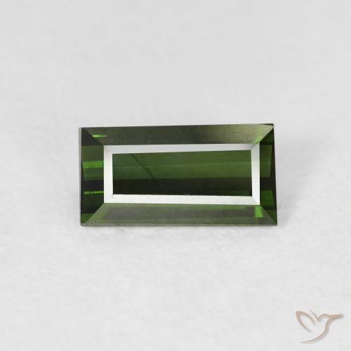 0.90ct Naturel Vert foncé Tourmaline, Baquette, VVS-VS