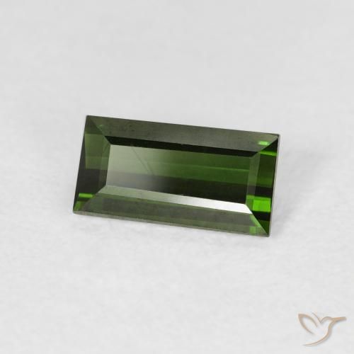 Tourmaline Vert foncé naturelle Baquette, 0.90 ct, VVS-VS