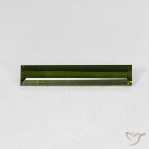 1.00ct Naturel Forêt verte Tourmaline, Baquette, VVS-VS